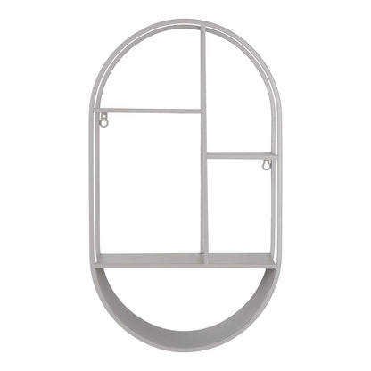 Wandplank ovaal staal koel grijs 35x15x60 cm