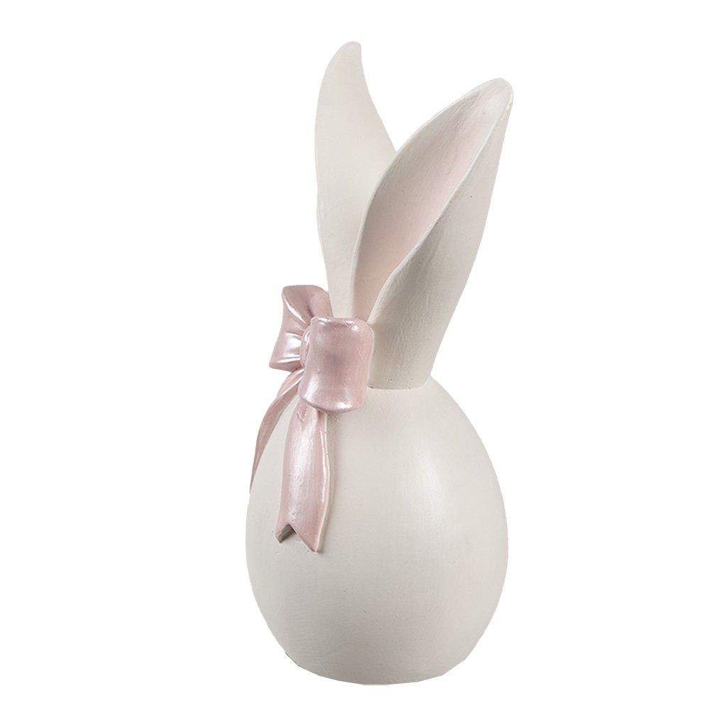 Decoration Figurine Rabbit 12x8x18 cm White Pink Plastic