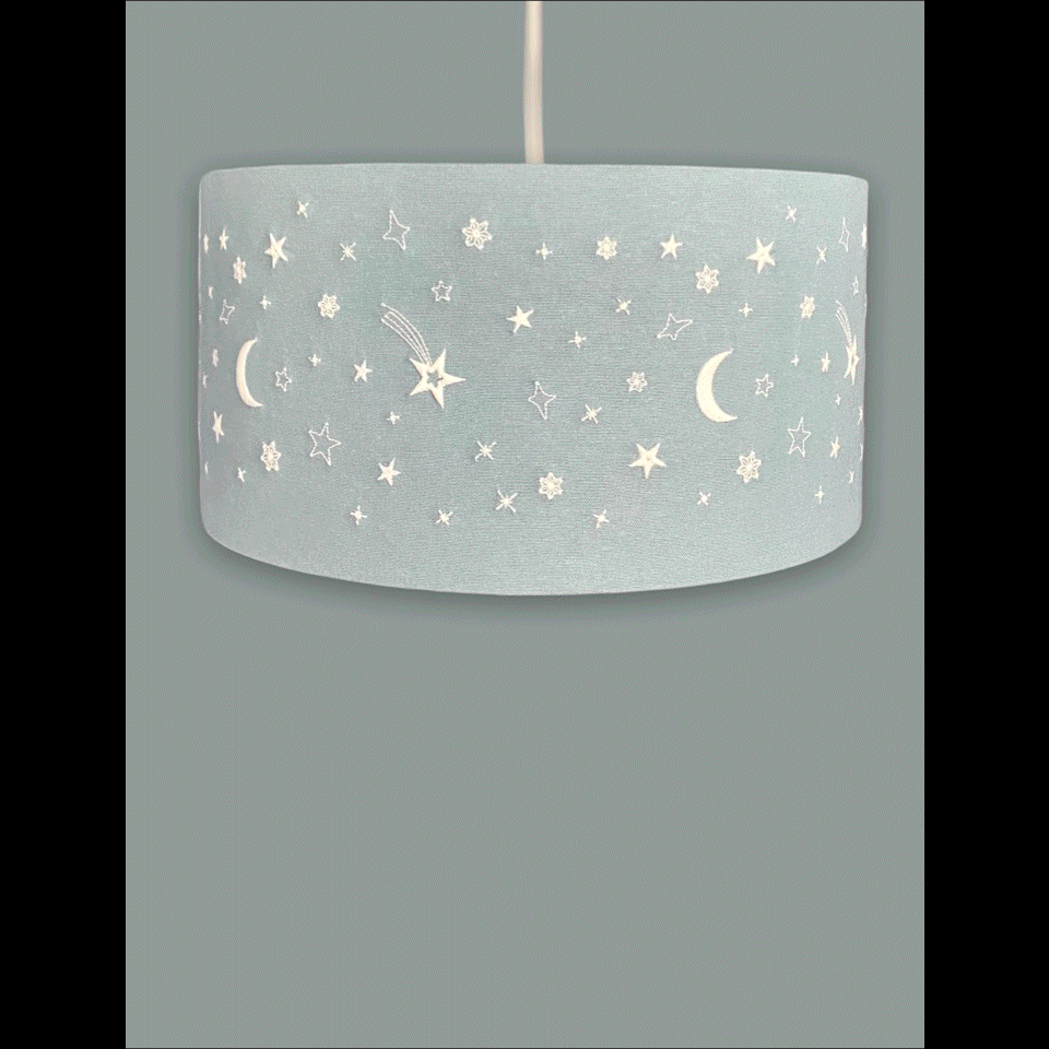 Plafondlampenkap 40 cm vintage blauw