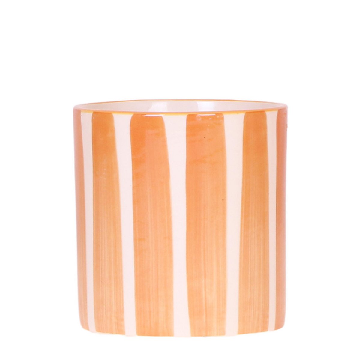 Sierpot keramiek oranje streep Ø9 cm