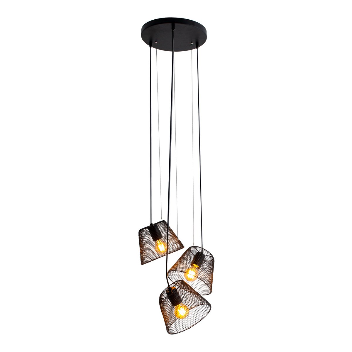 Korie Drie Licht Hanglamp Metaal Zwart Met E27 Woonkamer