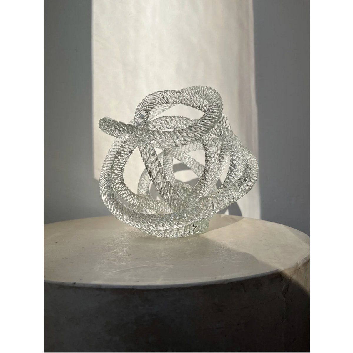 Groot Geknoopt Glassculptuur L Diameter 20 Cm Interieur