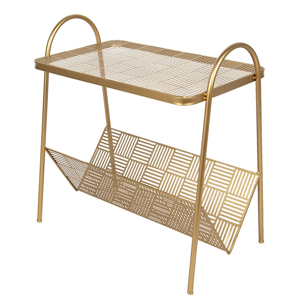 Bijzettafel Goudkleurig, IJzer 55x33x58 cm