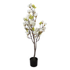Artificial Plant Magnolia 20x15x120 cm White Plastic