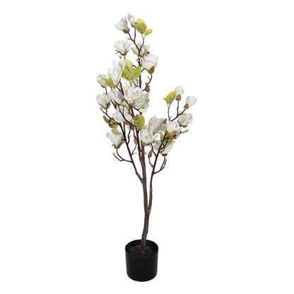 Kunstplant Magnolia 20x15x120 cm Wit Kunststof