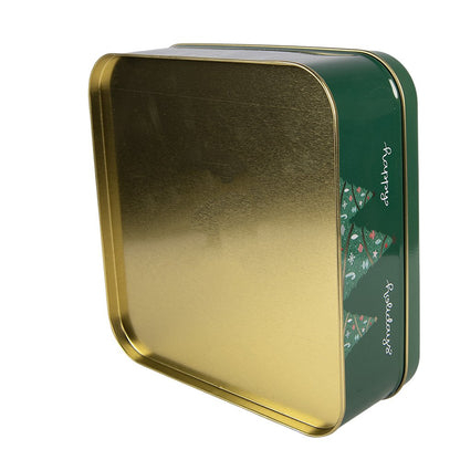 Bewaarblik 17x17x6 cm groen metaal
