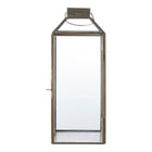 Lantaarn 35 cm metaal glas bruin