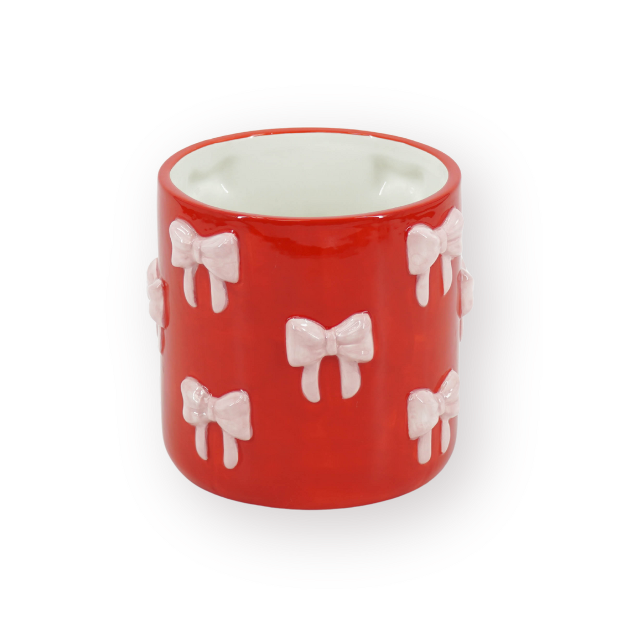 Bloempot 15,5x15,5x16 cm rood/roze dolomiet