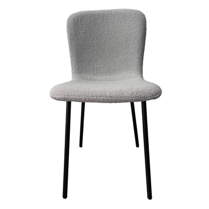 Bouclé Look Stoelenset van 4 lichtgrijs