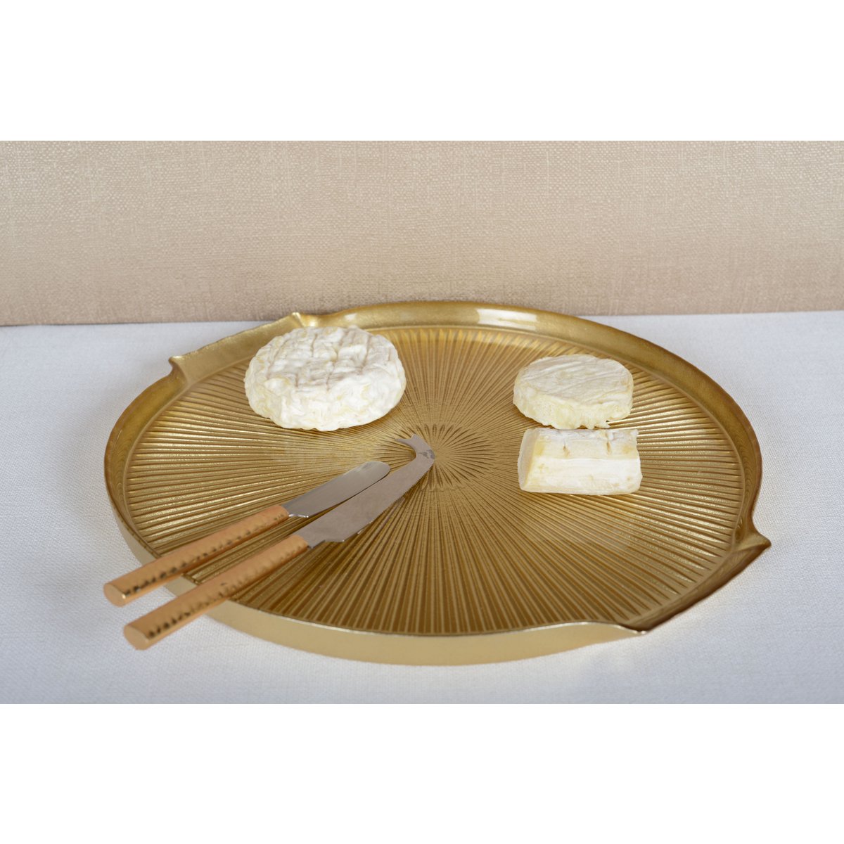 Kaasplank glas goud 30x28x2 cm