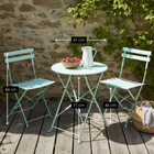 Bistroset metaal groen 61 cm