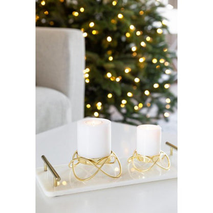 Kandelaars goud set van 2 H 3 cm Ø 10.5 cm