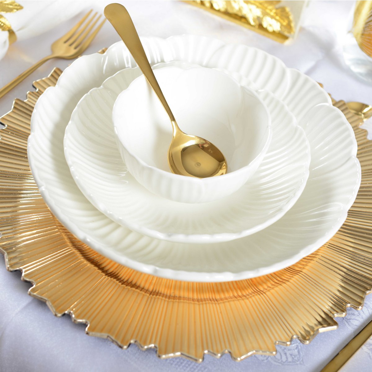 Dessertlepels goud set van 6