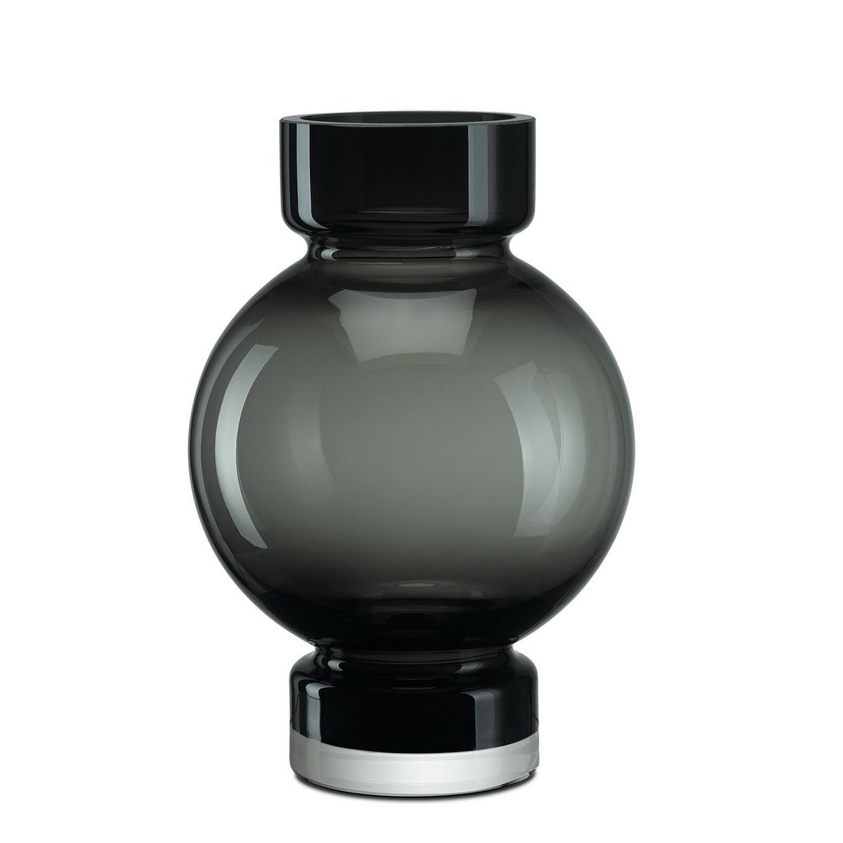 Vaas bolvorm 9 mm glas 25 cm grijs