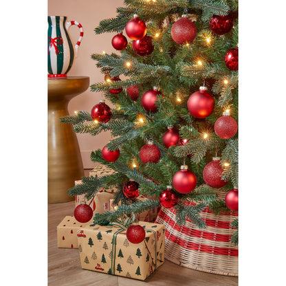 Kerstboomrok rotan Ø60 cm beige rood