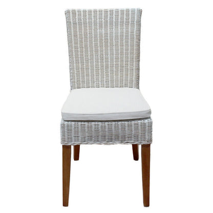 Eetkamerstoelen 6 Stuks Rattan Stoelen Cardine Wit