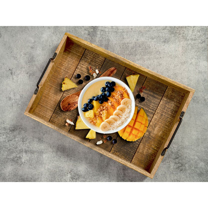 Serveerlade Houten Ladeset 2 Stuks Mango Hout 46x31 Cm Set