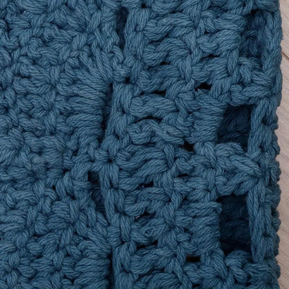 Vloerkleed rond 120 cm katoen blauw gehaakt