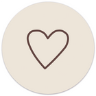 Wall circle heart beige