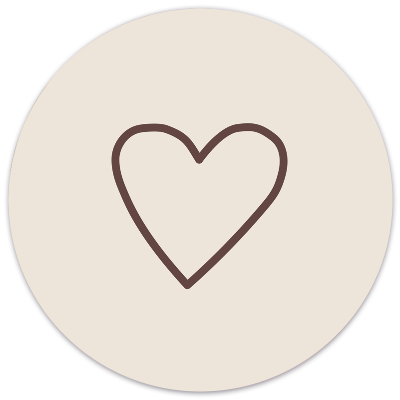 Wall circle heart beige