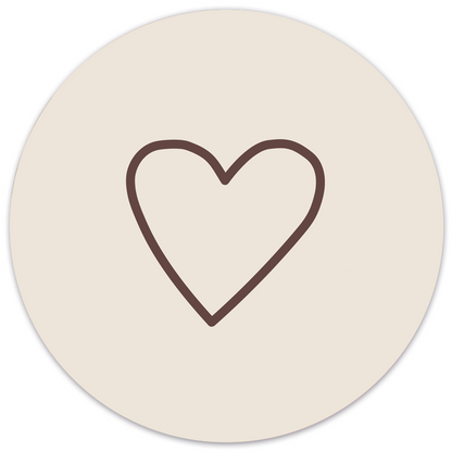 Wall circle heart beige