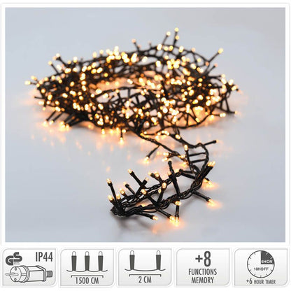 Decorativelighting Micro Cluster Met Haspel - 750 Led - 15 Meter - Met Timer - Extra Warm Wit