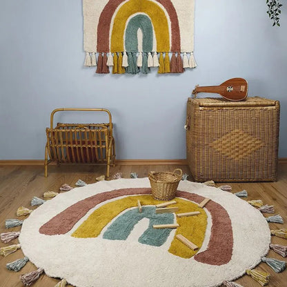 Kindertapijt regenboog 110 cm katoen