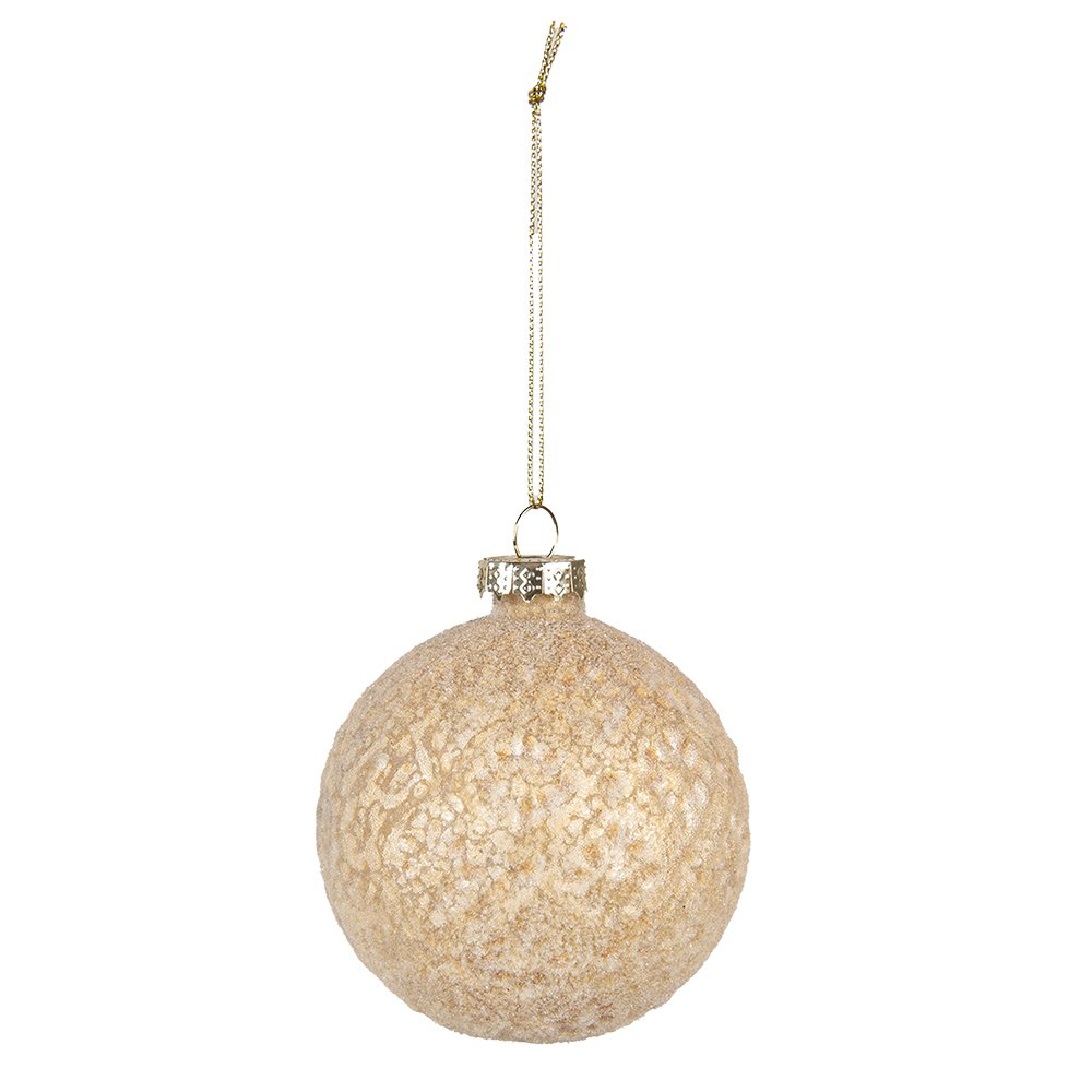 Kerstbal 4 stuks Ø 10 cm geel glas