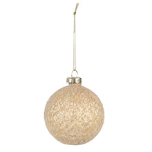 Kerstbal 4 stuks Ø 10 cm geel glas