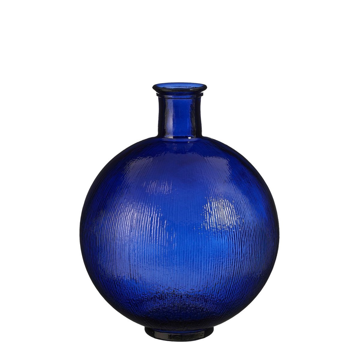 Vaas donkerblauw gerecycled glas 42x34 cm