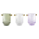 3 -Coloured candlesticks 8,8x12.5x13cm - lot of 3