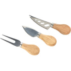 Kaasmesjes set van 3 stuks houten handvat