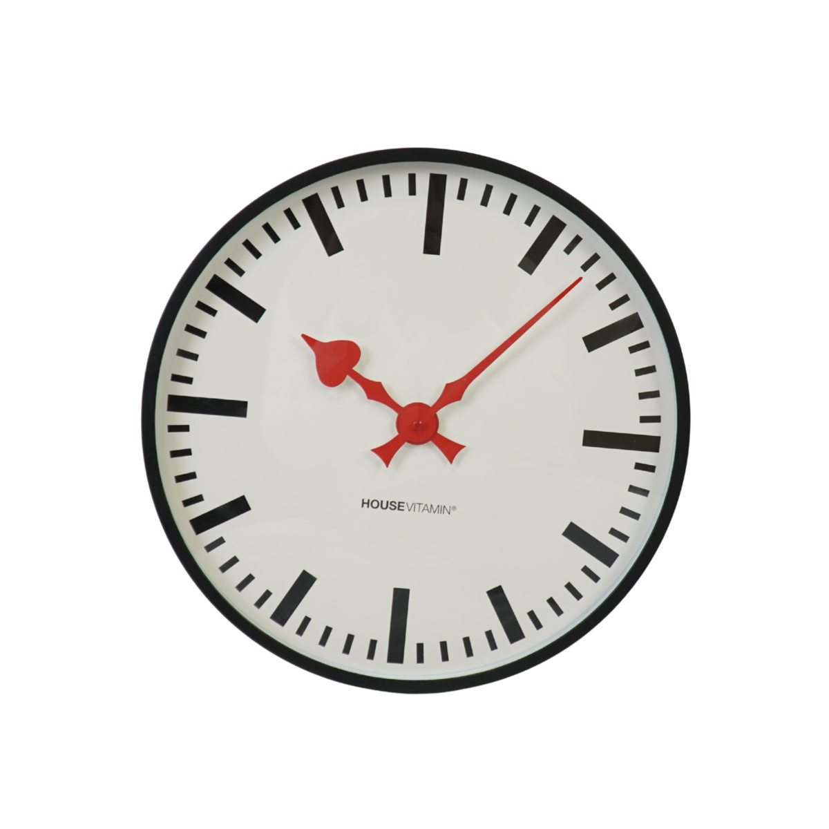 Wandklok 40 cm wit zwart plastic