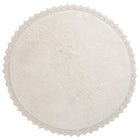 Vloerkleed rond 110 cm katoen ecru