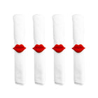Servetringen metaal rood set van 4