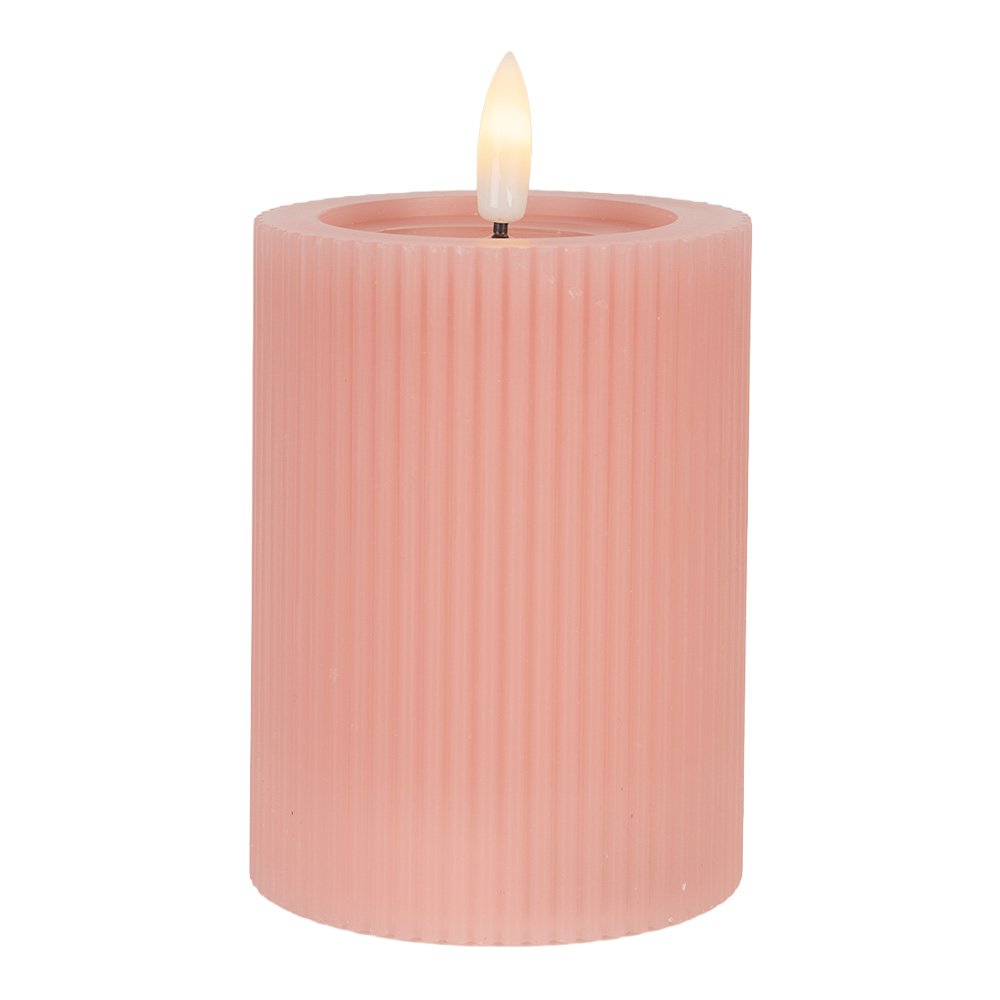 Led Kaars Ø 8x13 cm roze wax