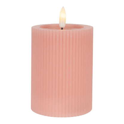 Led Kaars Ø 8x13 cm roze wax