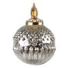 Kerstbal 7 cm glas zilver goudkleurig
