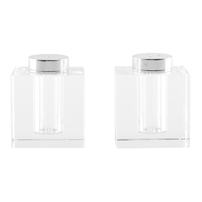 Zout en peper set glas 5x5x6 cm transparant
