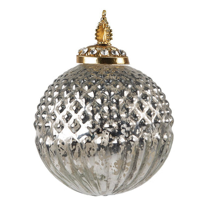 Kerstbal Ø 10 cm zilver glas