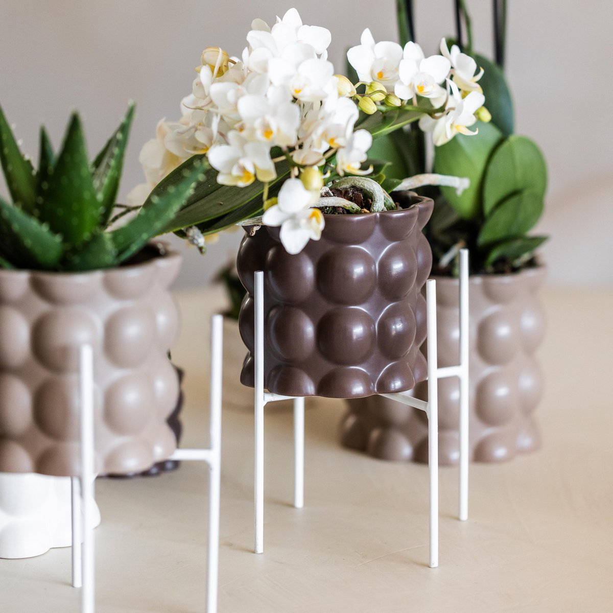 Plantenstandaard metaal rond 14 cm