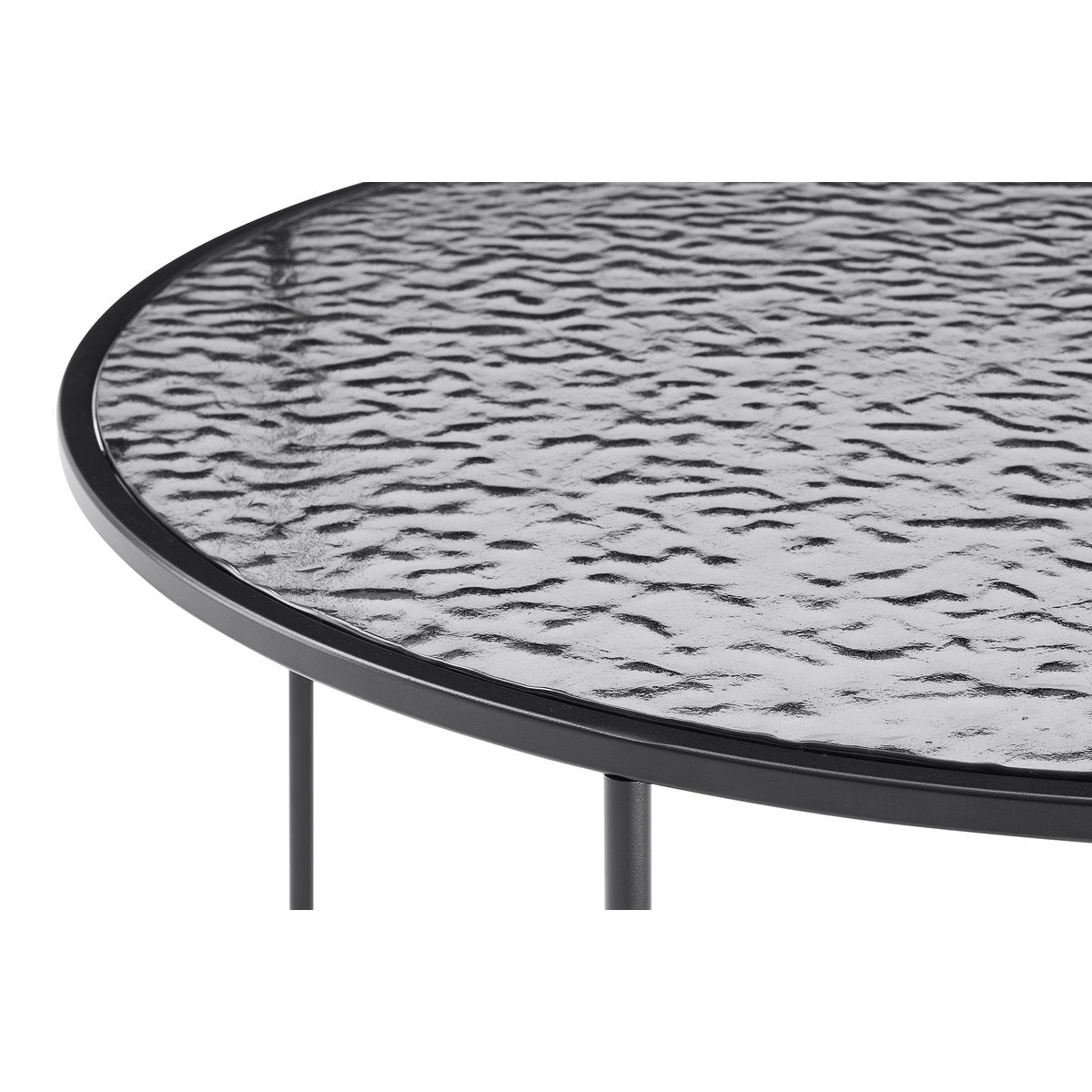 Salontafel rond Ø 80 cm rookglas zwart
