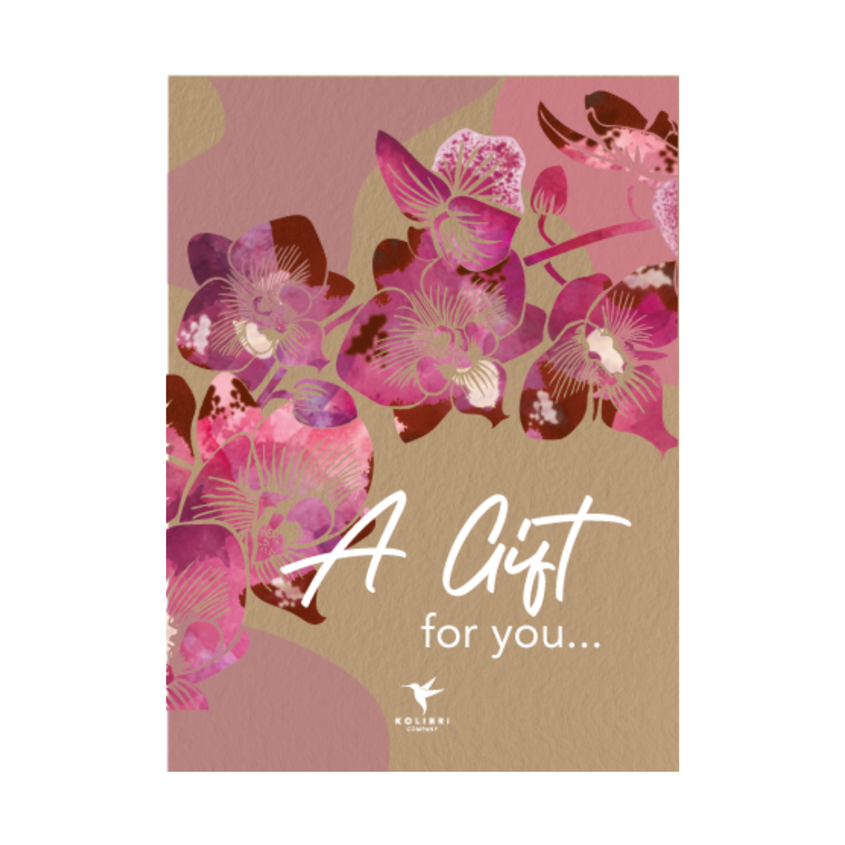 Ansichtkaart A Gift for You roze bloemmotief