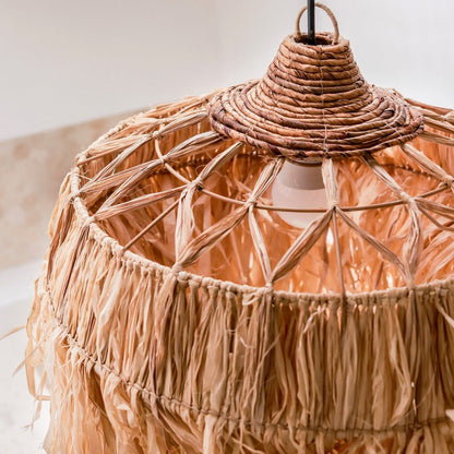 Hanglamp raffia met franjes M 40 cm
