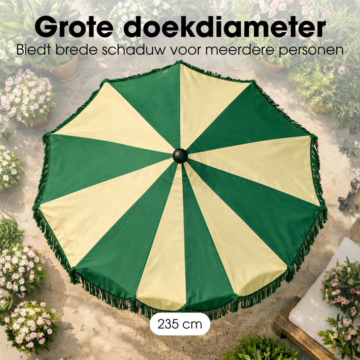 Parasol Ø235 cm donkergroen polyester
