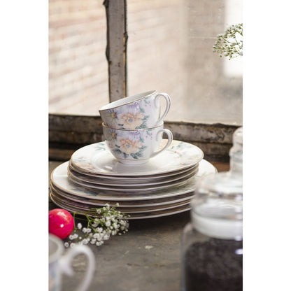 OntbijtBord Ø 18 cm Roze Porselein Bloemen Bord
