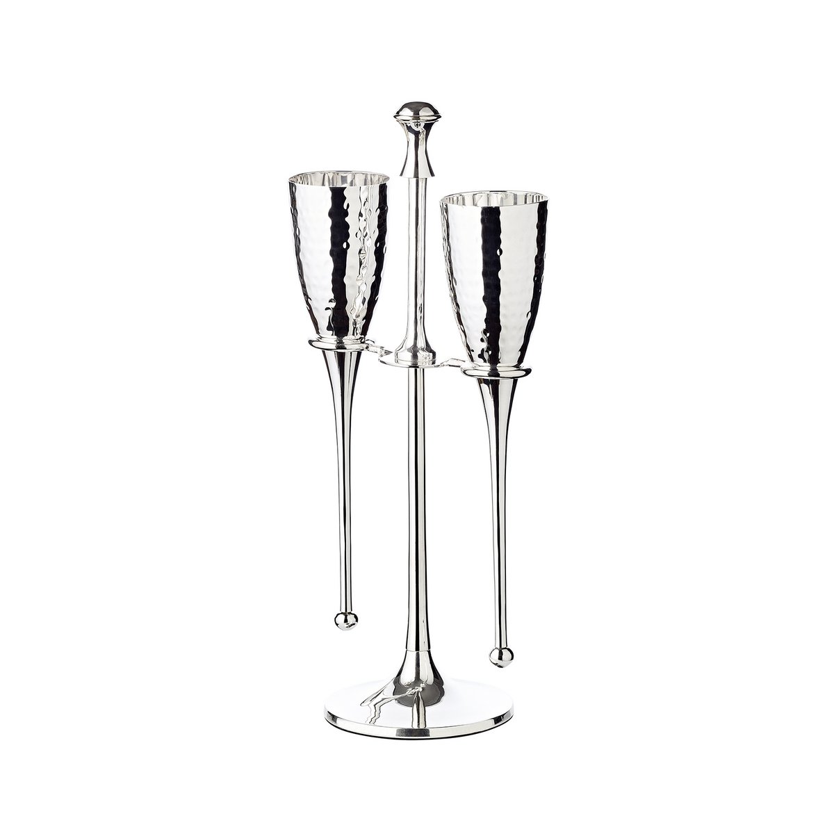 Champagneglazen 2 stuks Didi verzilverd H 32 cm