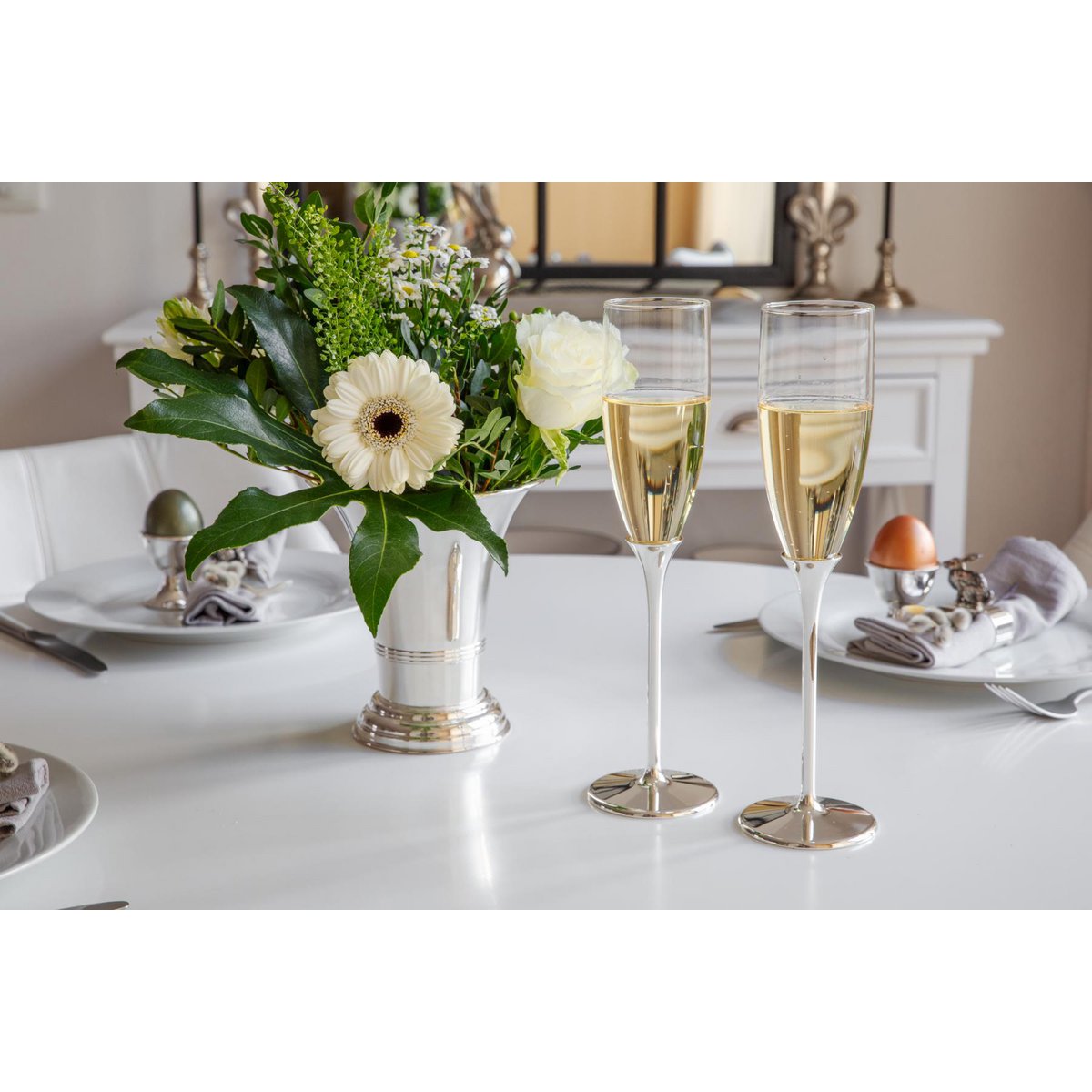Champagnefluiten 2 stuks zink 27 cm