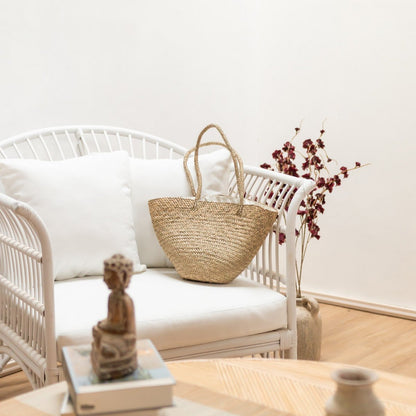 Strandtas zeegras 45x14x28 cm beige