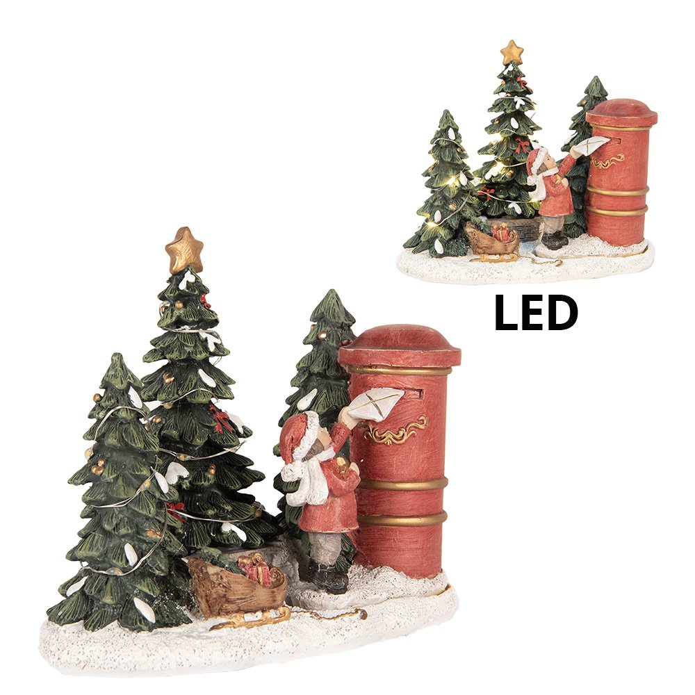 Kerstdecoratie kind 16x12x14 cm rood kunststof